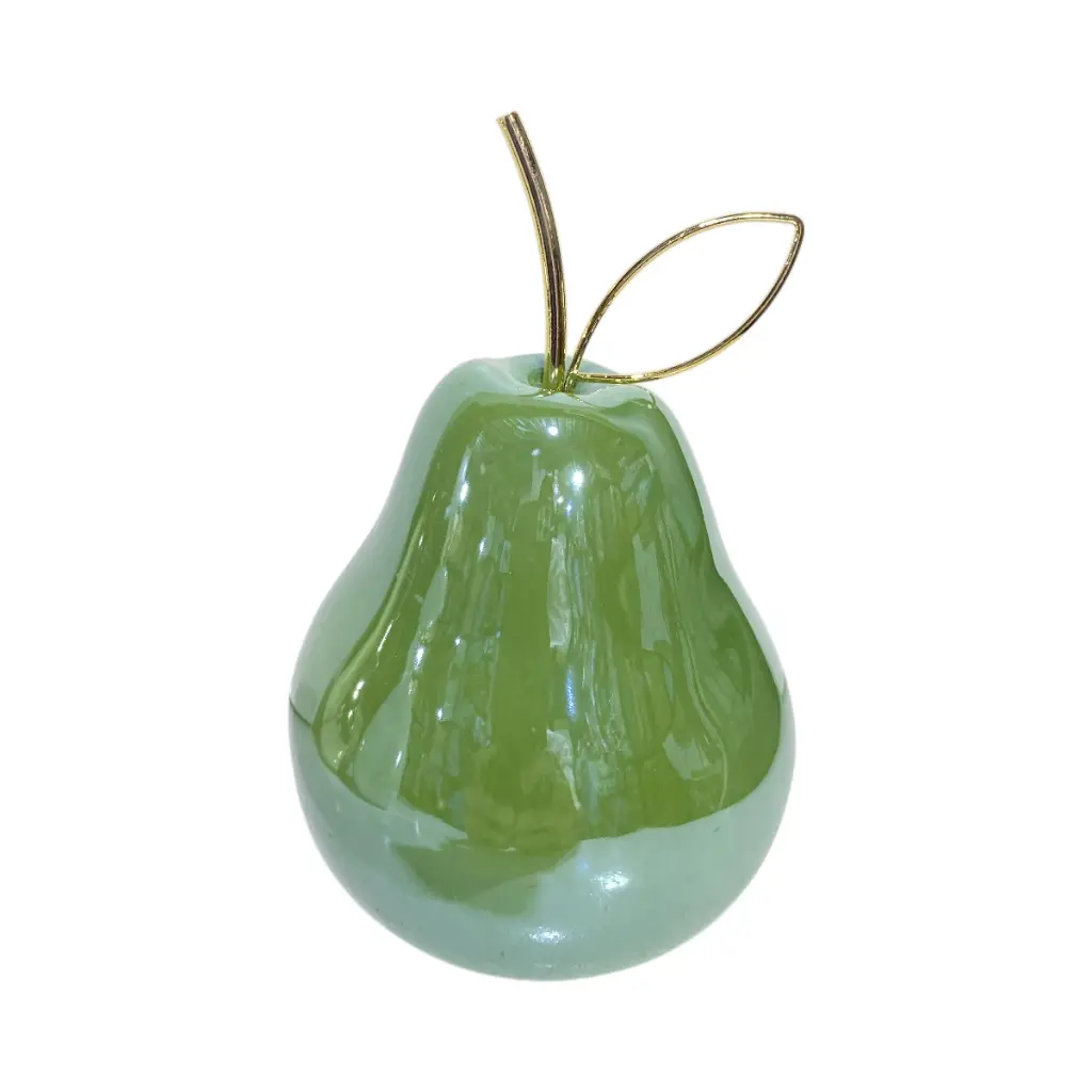 Pera Decorativa de Cerámica Premium, estilo Glam. 9x16cm 