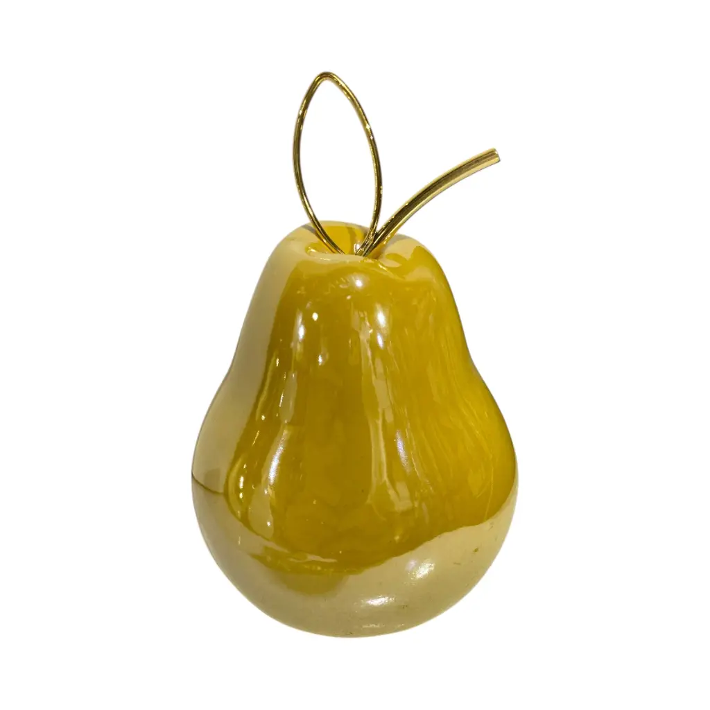 Pera Decorativa de Cerámica Premium, estilo Glam. 9x16cm 