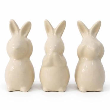 Conejos de cerámica La Prudencia 3pcs. 5X6X12 Cm