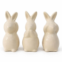 Conejos de cerámica La Prudencia 3pcs. 5X6X12 Cm