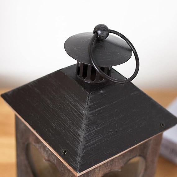 FAROL NAVIDEÑO DE MADERA/METAL  27 CM