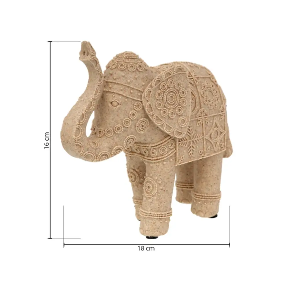 Figura Decorativa Elefante de Resina Étnico - Estilo Mandala y Textura Natural, Ref:TG173411 