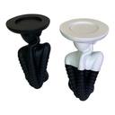 CANDELABRO POLYRESINA ES26248 COLOR NEGRO Y BLANCO/NEGRO 8X14CM