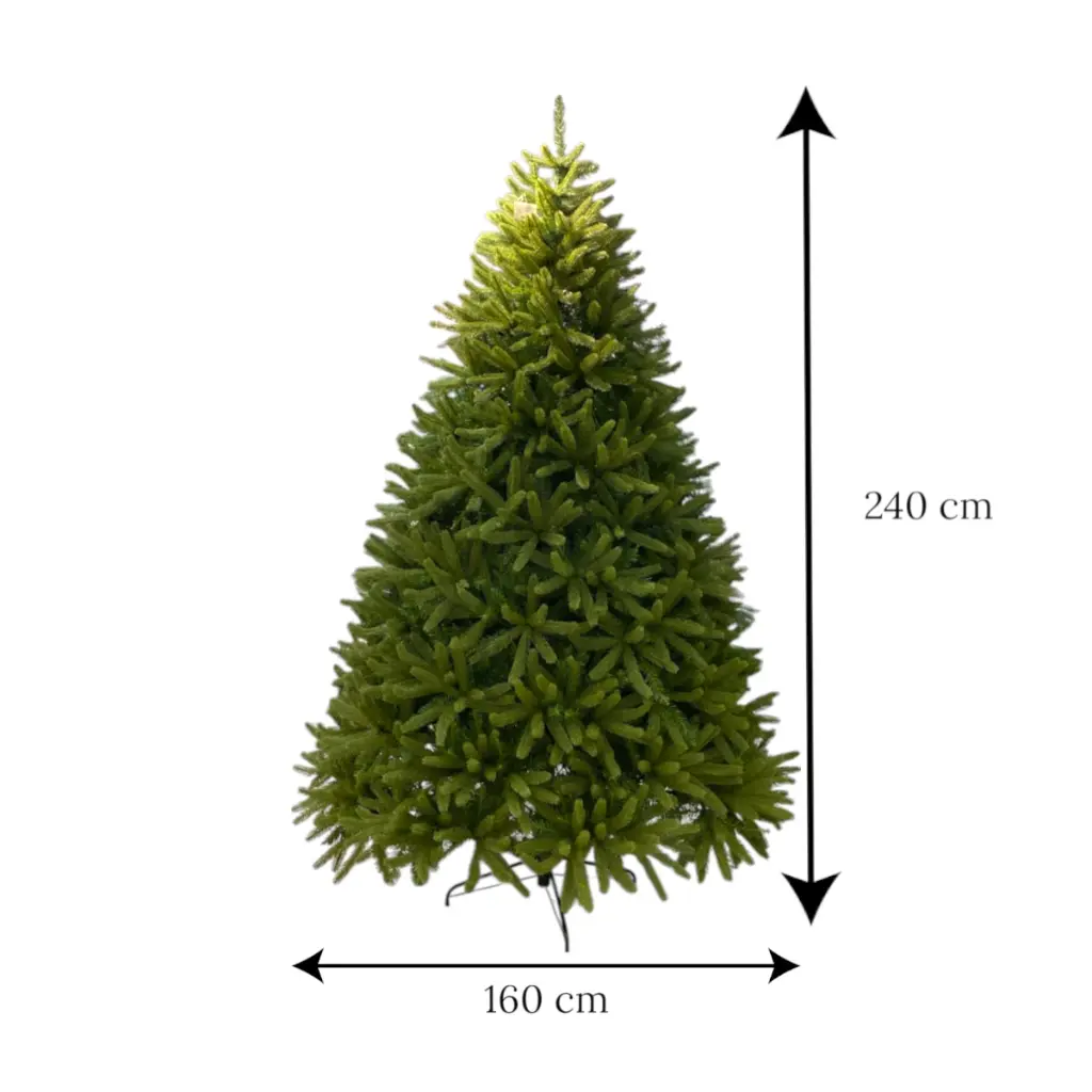Árbol de Navidad Artificial de Lujo Aguja, dos tipos de rama remachado alto 240cm y Ø160cm