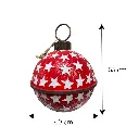 Cascabel Navideño Metálico Rojo con estrellas blancas Ø40cm X 55cm alto
