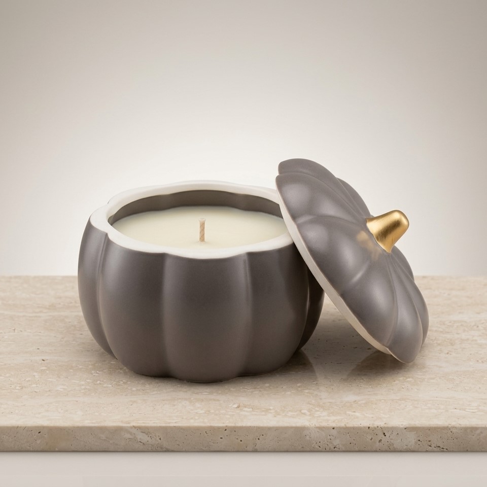 VELA DECORATIVA PERFUMADA CALABAZA 10CM