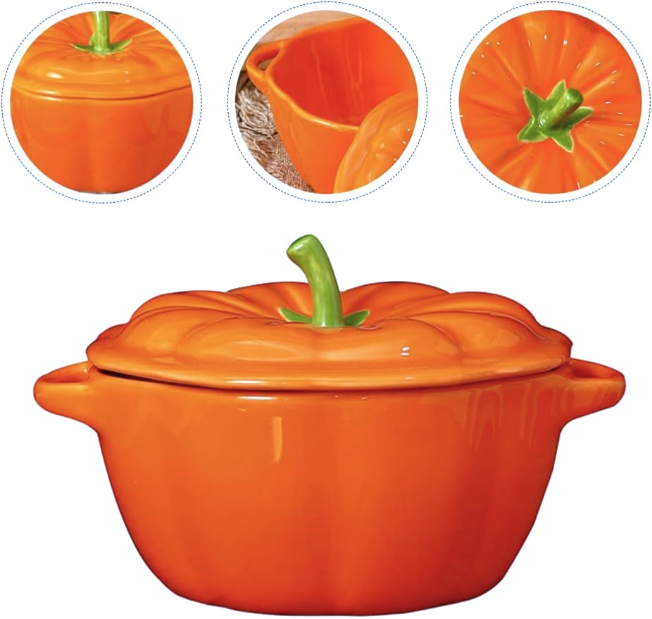 OLLA CALABAZA, PORCELANA 16X13X10CM