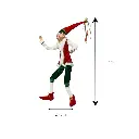 Elfo Navideño rojo con verde Tradicional, 25x15x120cm
