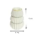Candelabro de Ceramica Blanco filos dorado forma de arbol, 8x10cm
