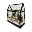 Nacimiento en Casa con luz y musica, 3AA1.5V o USB C. 33x15x33.5cm