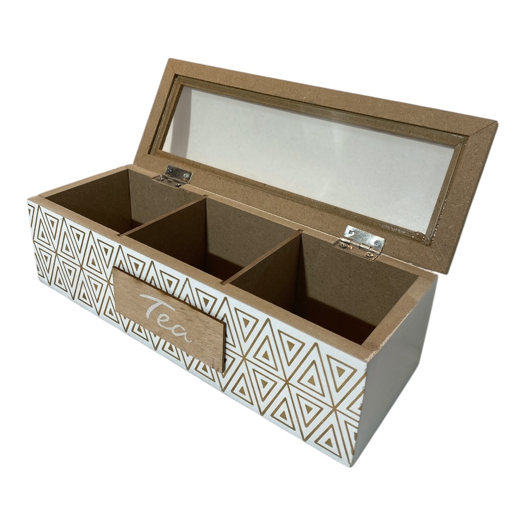 CAJA DE MADERA PARA TE 3 COMPARTIMENTOS 24.3X9.5X7.5CM
