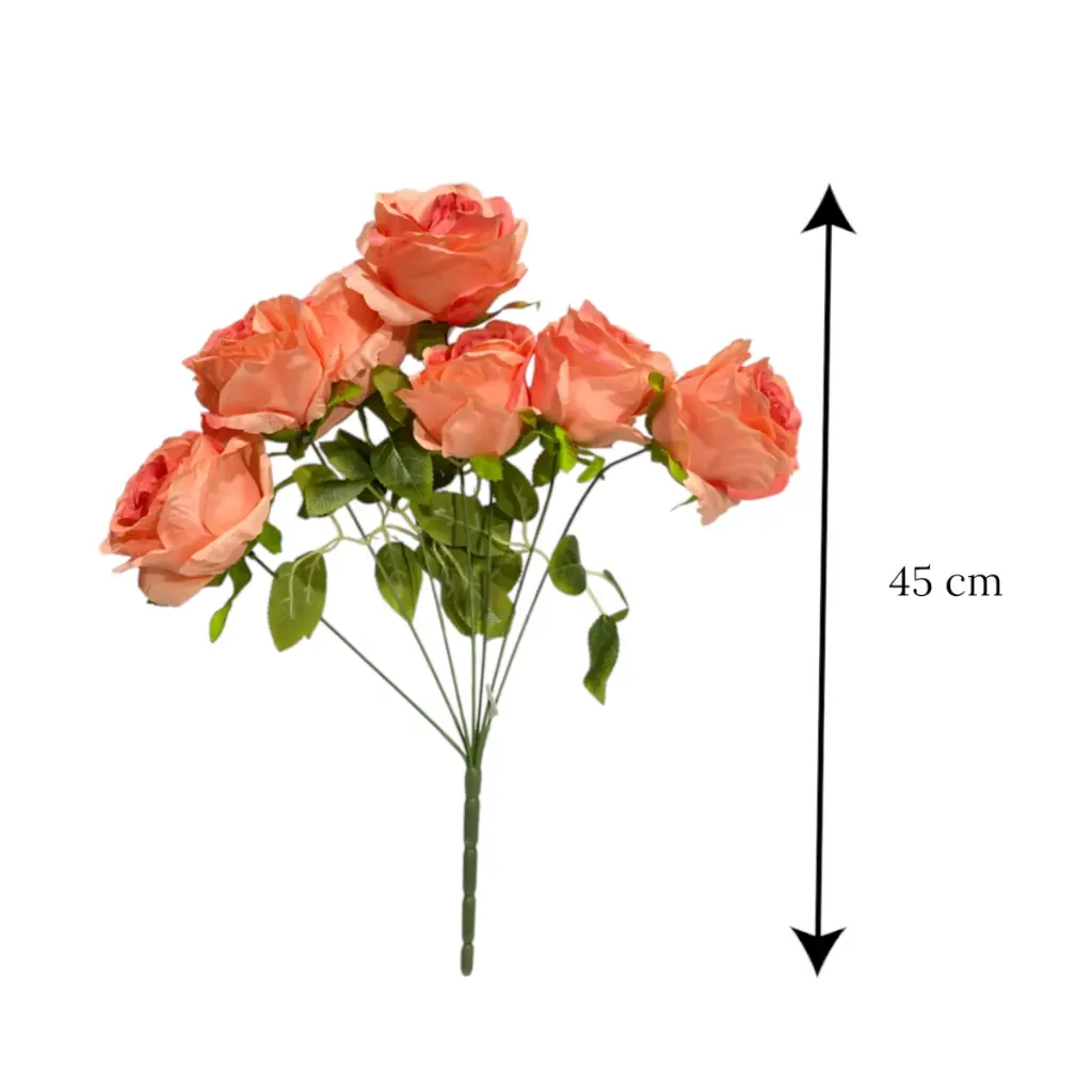 Flor artificial, 2 colores tela y pvc, 35cm 