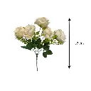 Flor artificial, crema tela y pvc, 33cm  