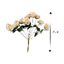 Flor artificial, rosa diamante melon tela y pvc, 45cm 