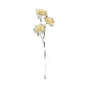 Flor artificial blanca, tela y pvc, 35cm 
