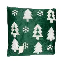 Chojín Navideño 3 colores afelpado con diseño de Arboles y copos de nieve. 45x45cm