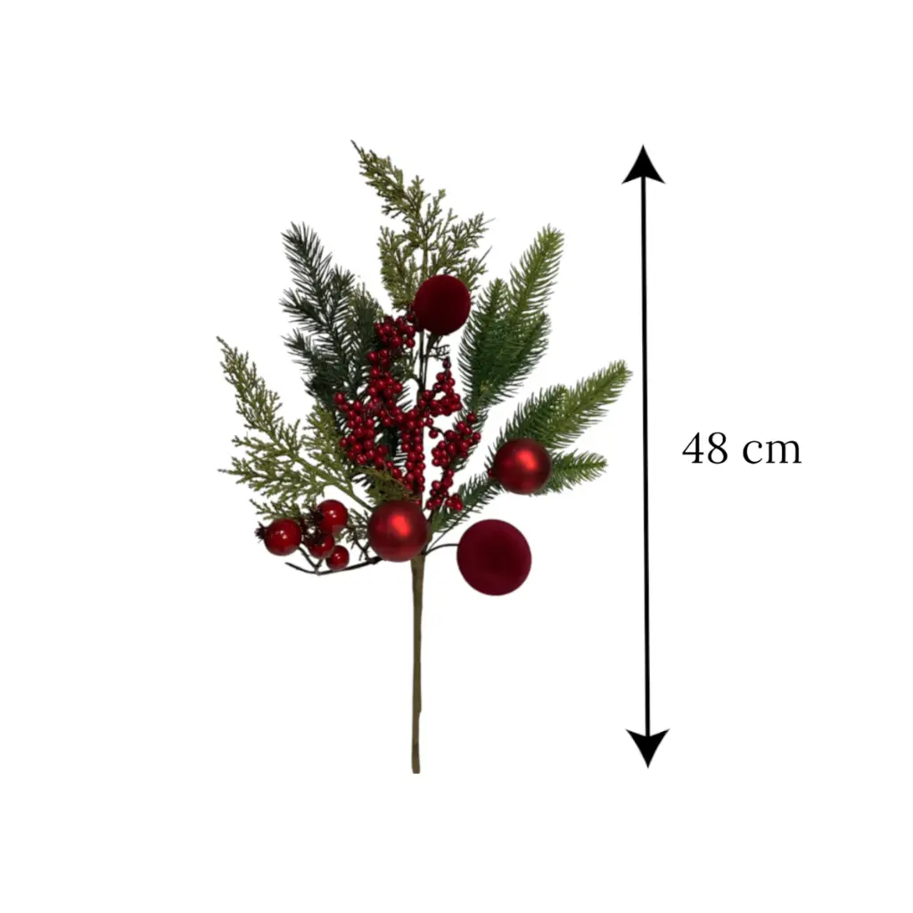 Rama Navidad Ciprés bombillos vino, 48cm