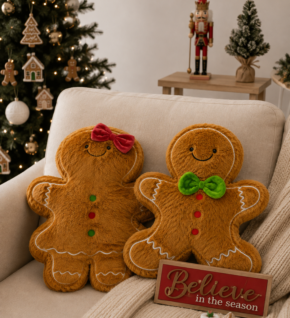 Cojín navideño Muñeco de Jengibre. 29x34cm  