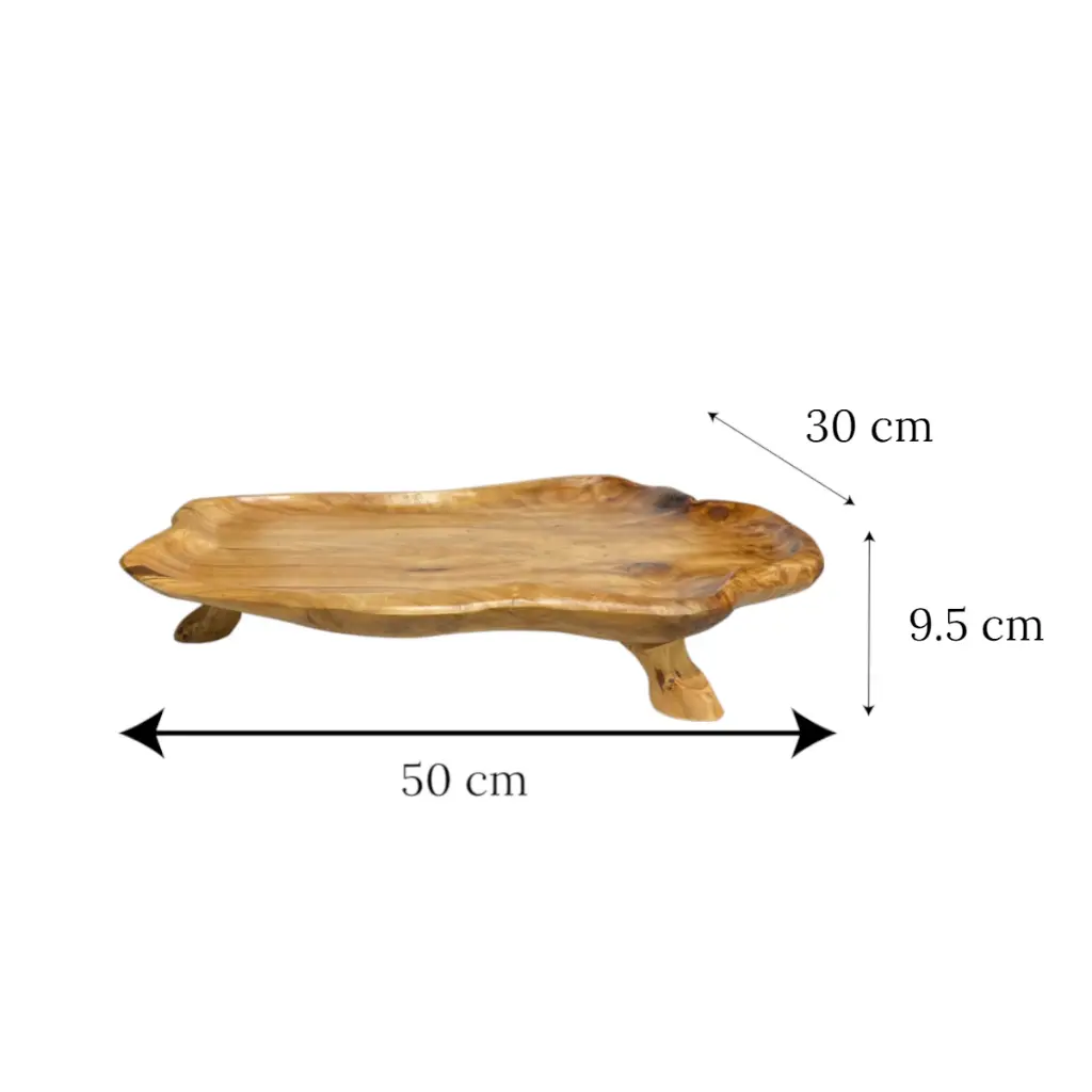 Bandeja de Madera Natural, porta picadas. 50x30x9.5cm