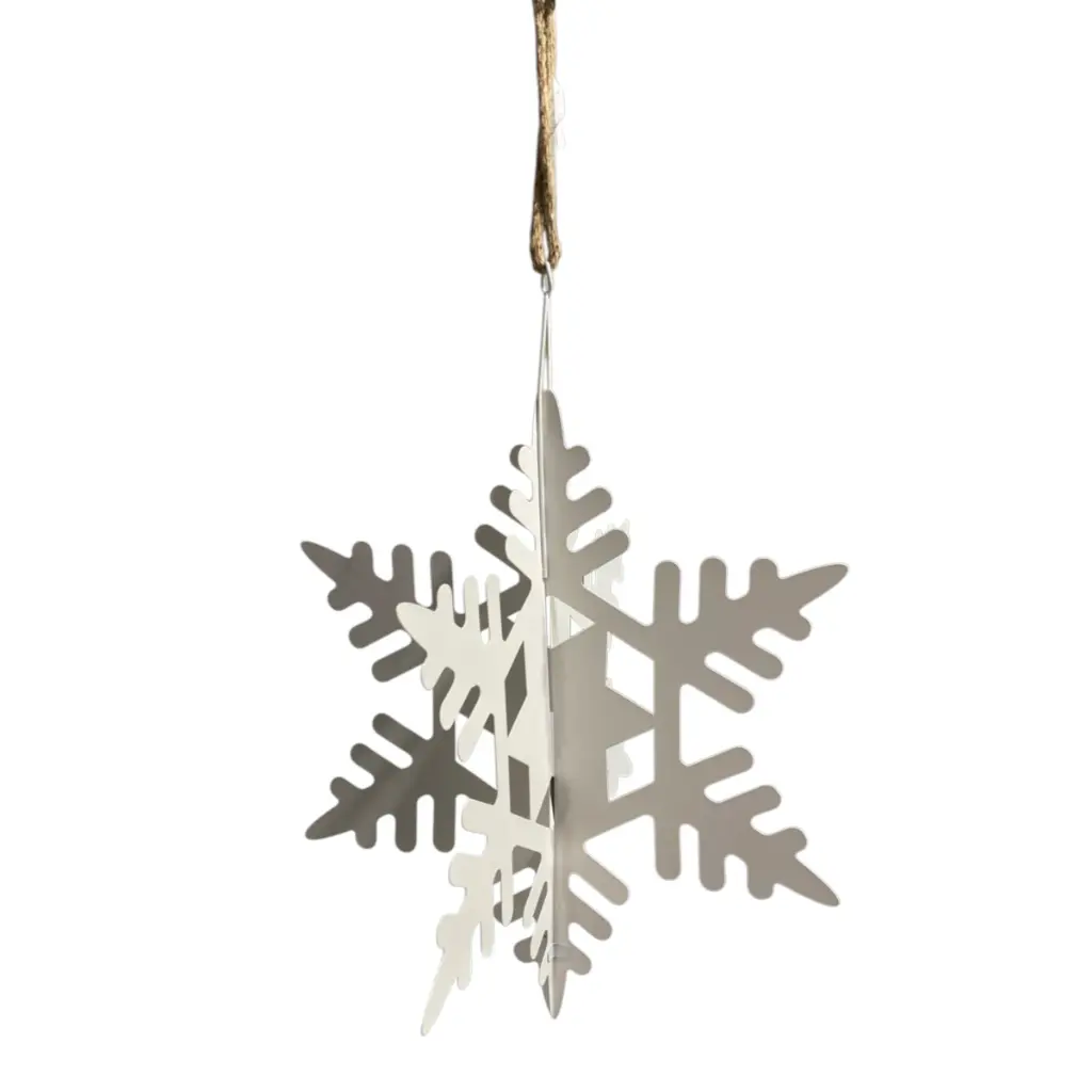 Copo de Nieve Metálico Blanco, 47x35cm
