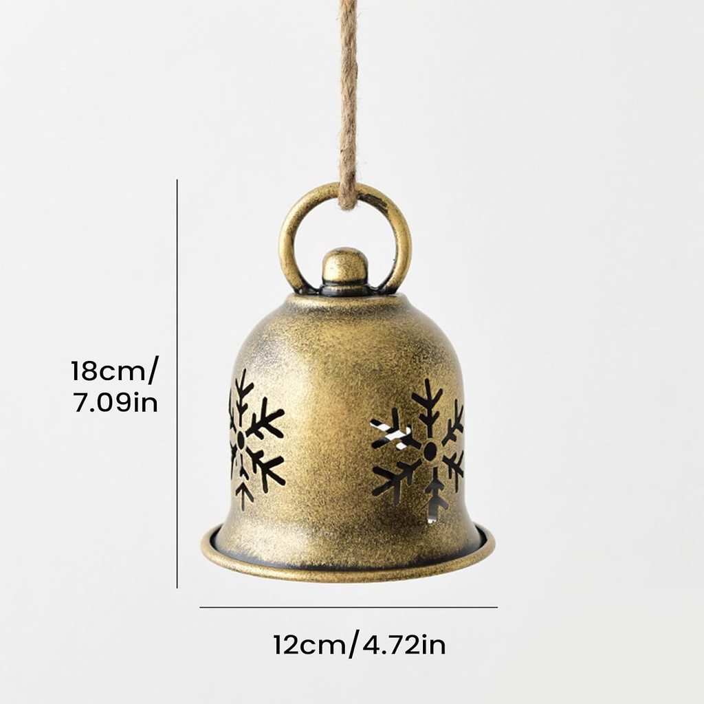 Campana Navideña Troquelada Metálica, Ø13cm x 16cm