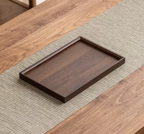 Bandeja de madera tipo nogal pequeña 15x25x3.5cm