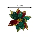 Flor Navideña Artf. Verde con Rojo de Terciopelo. Ref:ES29984 (Ø30cm/L30cm)