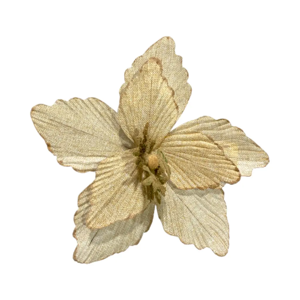 Flor Navideña Ponsetia Yute cafe. Ref:SH26-108 (Ø30cmx30cm)