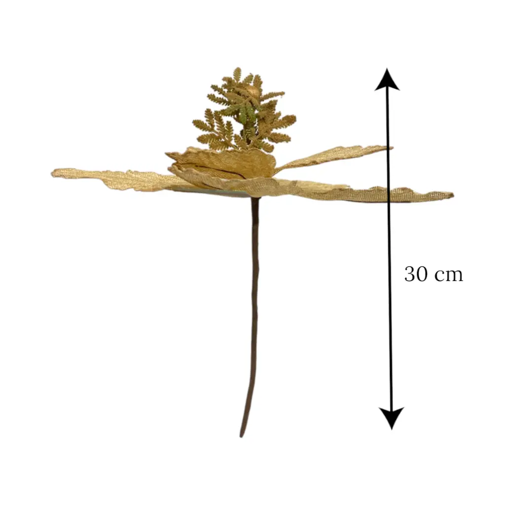 Flor Navideña Ponsetia Yute cafe. Ref:SH26-108 (Ø30cmx30cm)