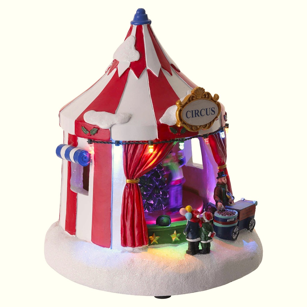 Circo Navieño con Luz y Musica, polirresina. 3 pilas AA. Ref:DF64765 (Ø 20cm x 25cm)