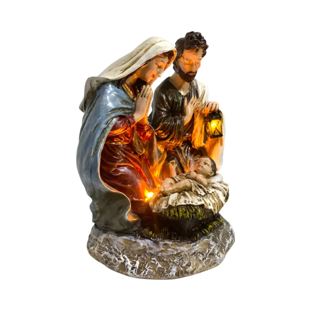 Sagrada Familia poliresina con musica y luz led, USB Ref:ES29004  (22x16x27cm)