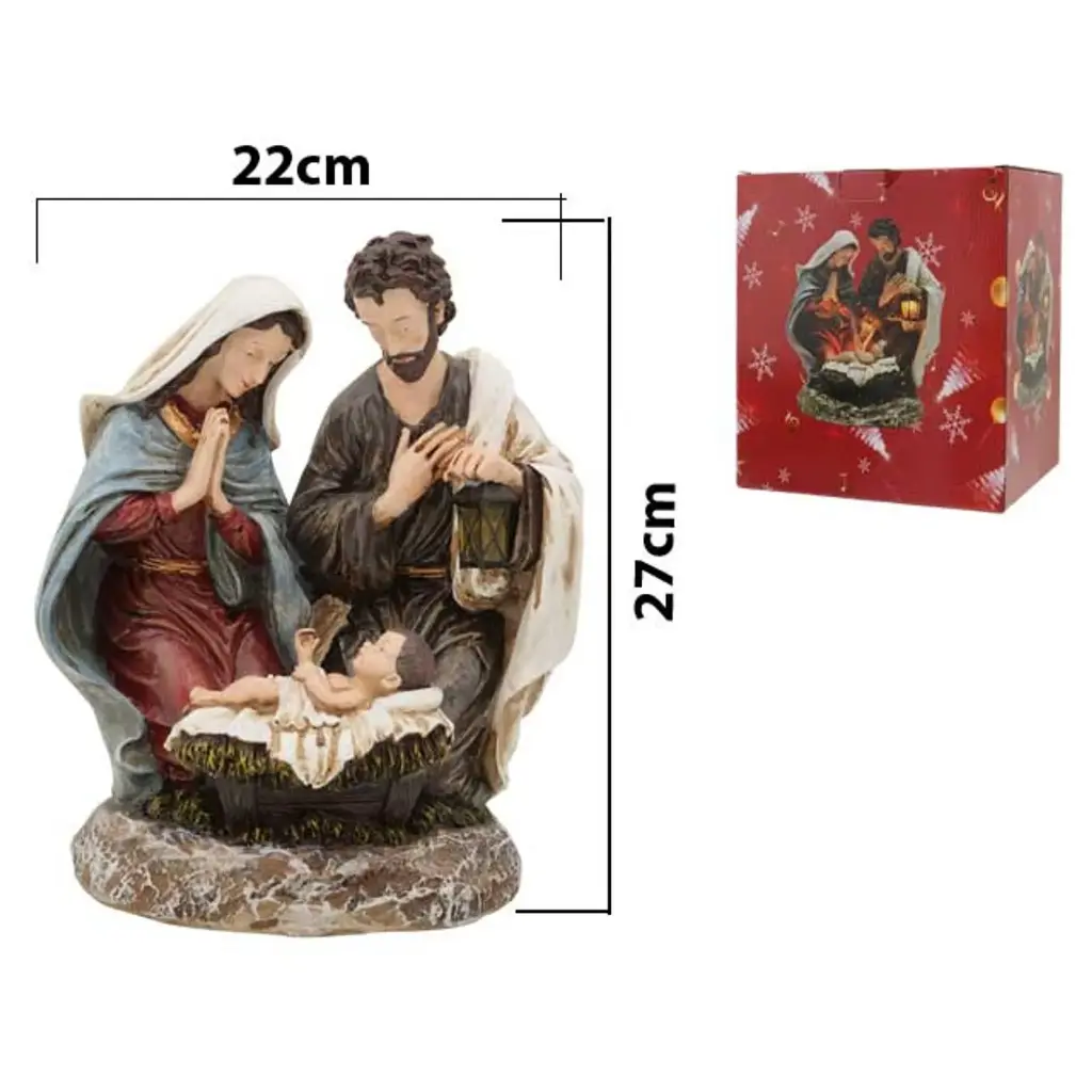 Sagrada Familia poliresina con musica y luz led, USB Ref:ES29004  (22x16x27cm)