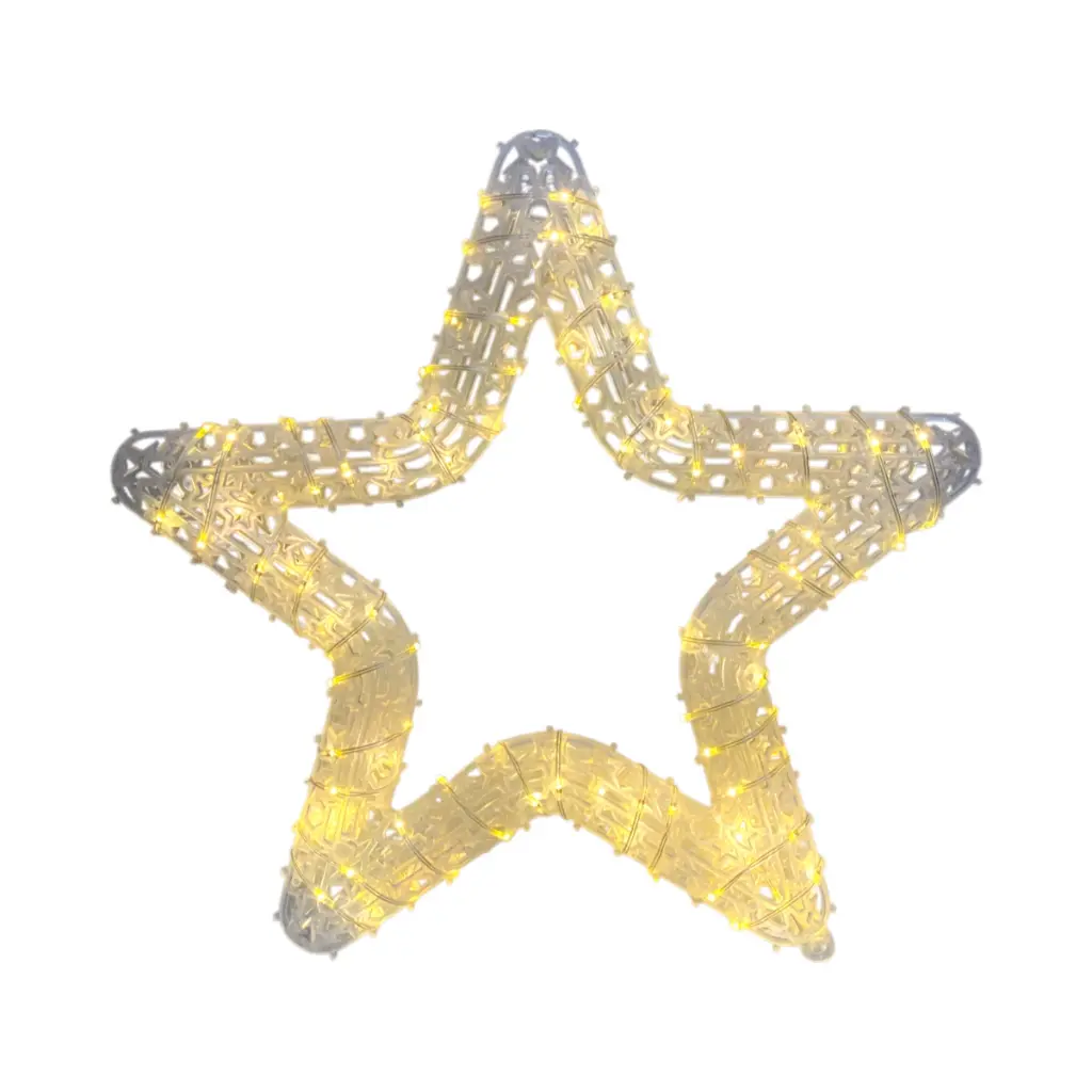 Estrella con 100 micro led, cálida de 8 funciones. Ref:AL-2026S001WW (40x40cm)