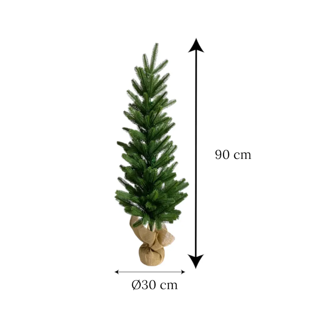 Árbol de Navidad Rama Pvc 90cm base de madera. Ref:0912 