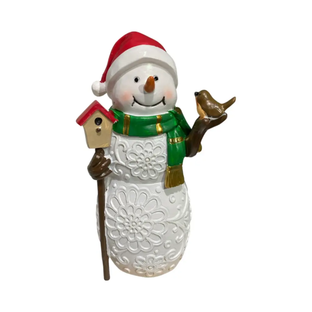 Hombre Nieve con luz 2 mod. Poliresina. Ref:TG925956 (12x8.5x23cm)