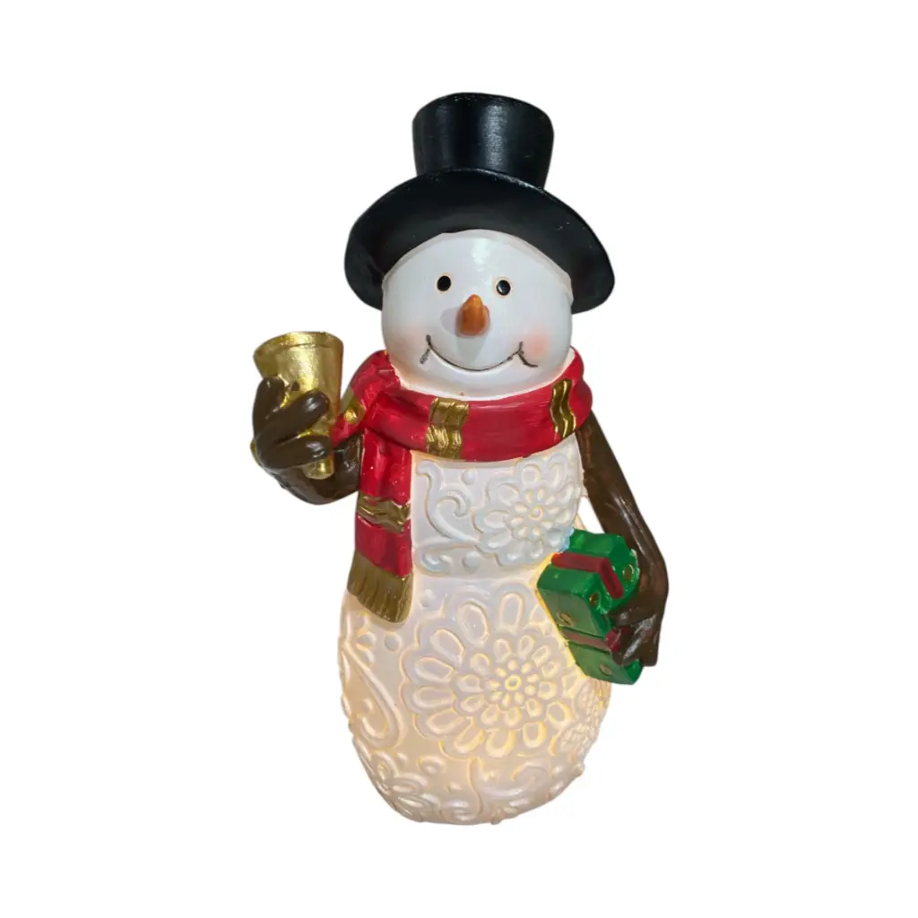 Hombre Nieve con luz 2 mod. Poliresina. Ref:TG925956 (12x8.5x23cm)
