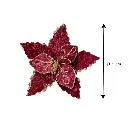 Flor Navideña Terciopelo Borgoña con dorado. Ø25cm. Ref:ES29517
