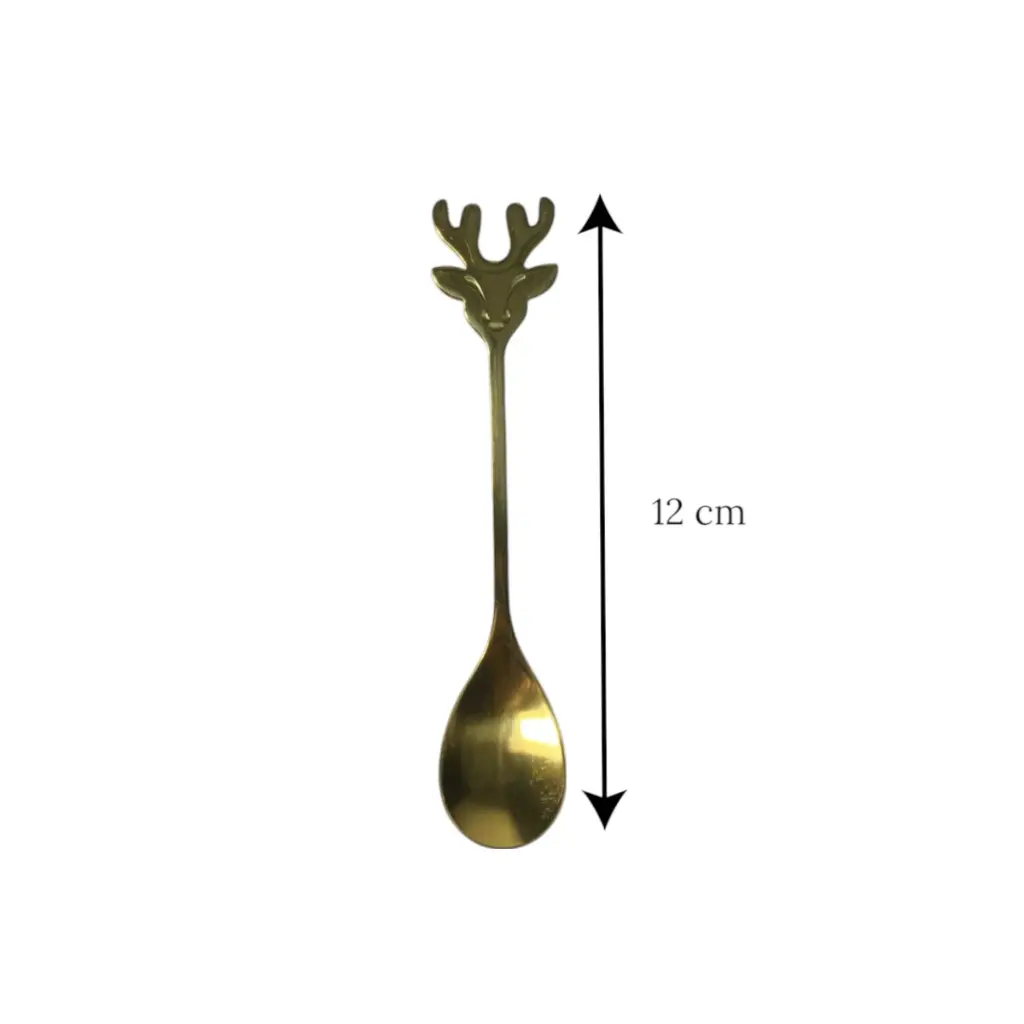 Cuchara de acero navideña set x 6pz. Dorada. Ref:30502 88gm 12cm