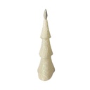 Árbol navideño beige de resina con luz. (16.50x8.5x.34cm) 2AA Ref: TG925952