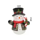 Hombre de Nieve traje negro/dorado con sombrero, poliresina. Ref:TG762856A Ø13x17cm