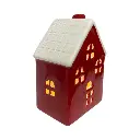 Casa navideña de cerámica con luz led. Ref:SYZ24Q24T860 (11x8x16cm)