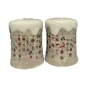 Salero y Pimentero, Navideño de cerámica. Ref:LD64071 (Ø6.5cm x 8cm).