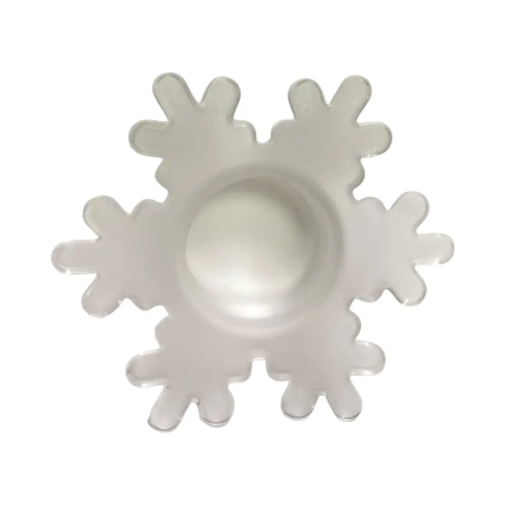 Candelabro de vidrio forma copo nieve. Ref:ES29855. Ø14cm x 3cm