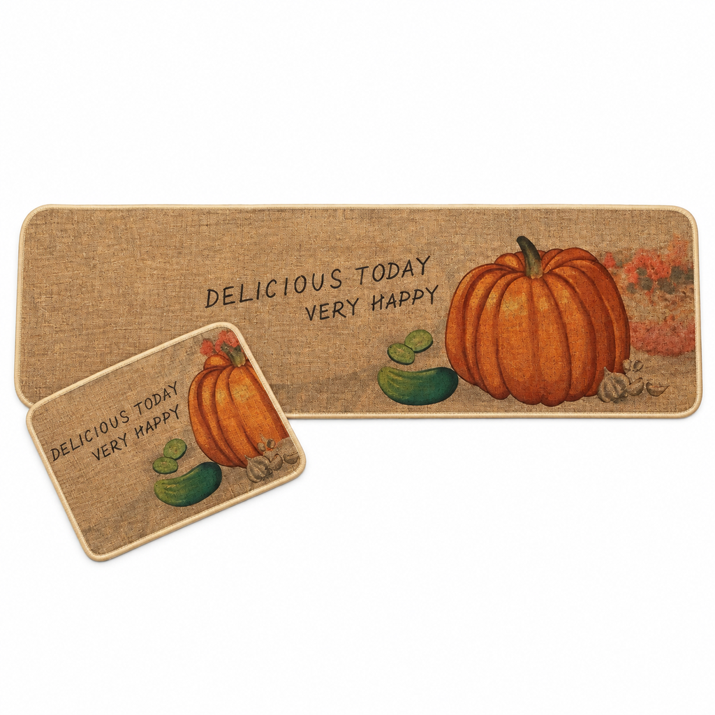 Set de 2 alfombras antideslizantes de cocina thanksgiving. G:118x38cm; P:58x38cm
