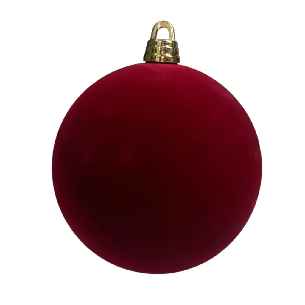Esfera Navideña Verde/Roja Velvet Ø30cm. Ref:ES26679