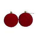 Esfera Navideña Rojo Velvet Ø10cm, set x6pcs. Ref:ES30881