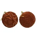 Esfera Navideña Rojo Velvet Ø10cm, set x6pcs. Ref:ES30881
