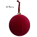 Esfera navideña terciopelo rojo, Ø15m. Ref:ES29349