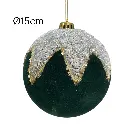 Esfera navideña terciopelo rojo, Ø15m. Ref:ES29349