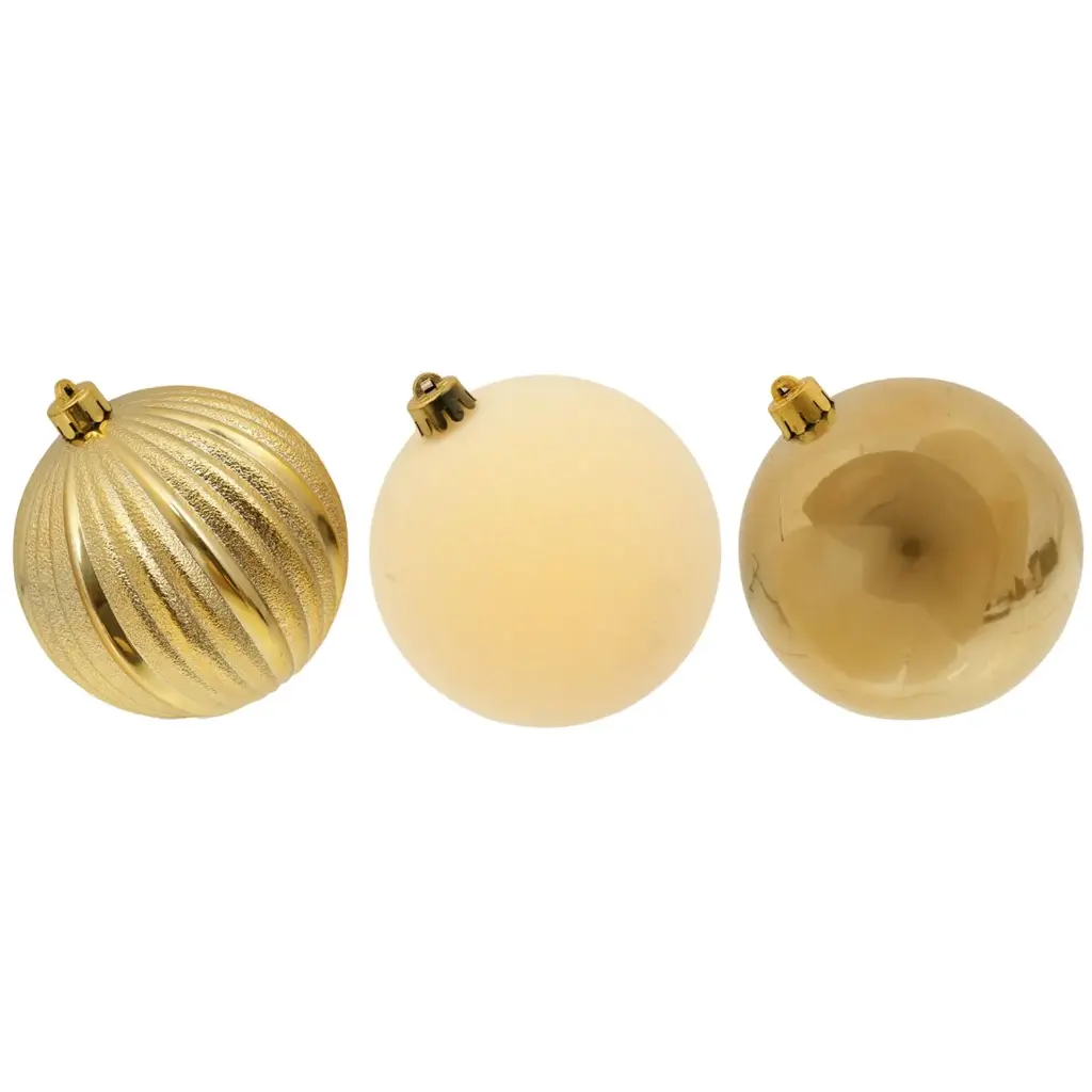 Esfera Navideña Dorada Ø10cm, set x 4pcs. Ref:AR13-1816T04-G